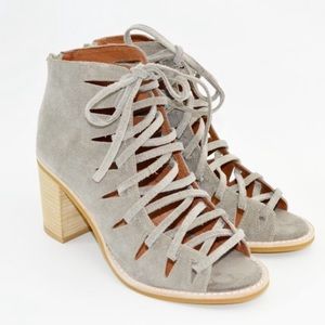 Jeffrey Campbell lace up nude bootie